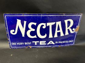 A Nectar Tea enamel advertising sign by Patent Enamel Co. Ltd. 24 x 12".