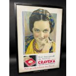 A Craven "A" Cigarette 'Made Specially to Prevent Sore Throats!' showcard in Carreras Ltd. London