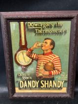 A "Dandy Shandy" non-alcoholic beverage advertisement depicting a footballer drinking the herbal