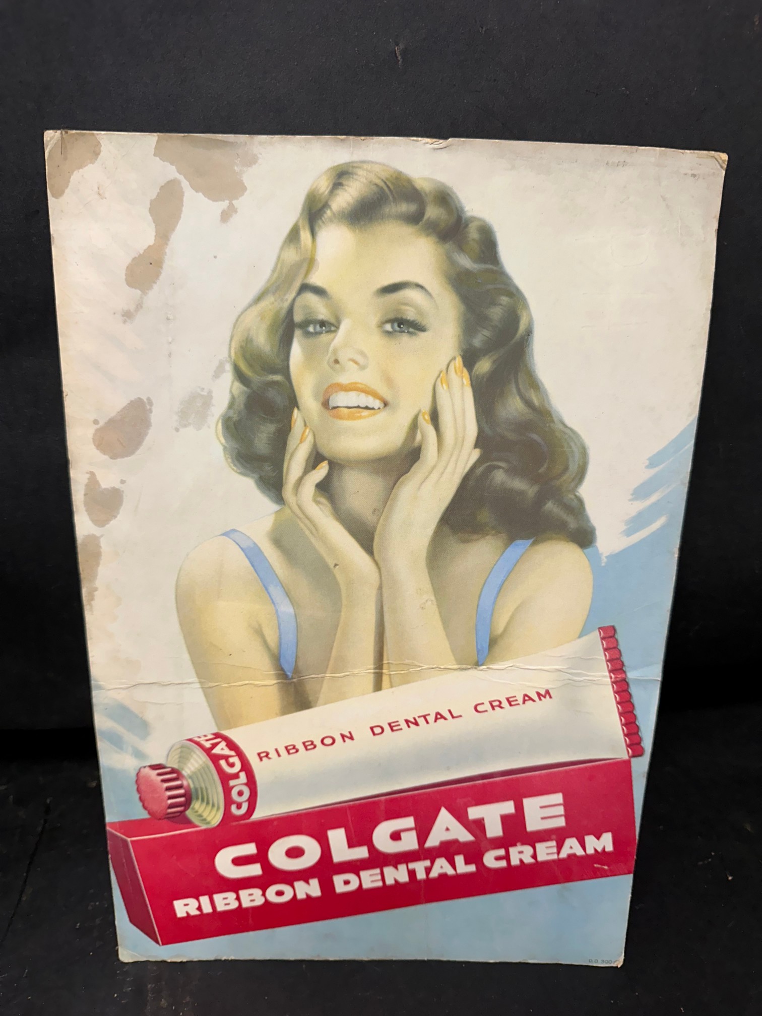 A showcard advertising Colgate Ribbon Dental Cream, 9 3/4 x 14 1/2" and a later 1970s for - Bild 2 aus 5