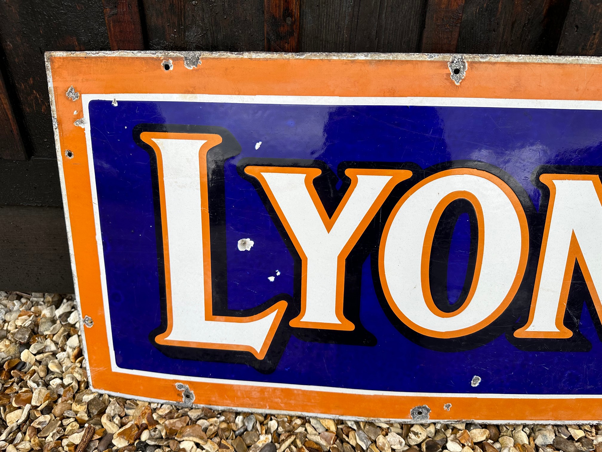 A Lyons' Tea enamel advertising sign, 60 x 18 1/4". - Bild 3 aus 5