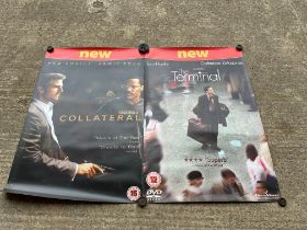 Two film posters: The Terminal (Tom Hanks Catherine Zeta-Jones) by Dreamworks 2004 and Collateral (