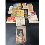 A small selection of advertising ephemera including a delightful piece promoting a Warrington-