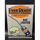 An Ever Ready Gas Lighter 'for instantaneous lighting' tin advertising sign, with hook for hanging