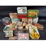A tray of confectionery tins inc. Huntley & Palmers, Dunhills, Jacob's, Horner, McVitie & Price,