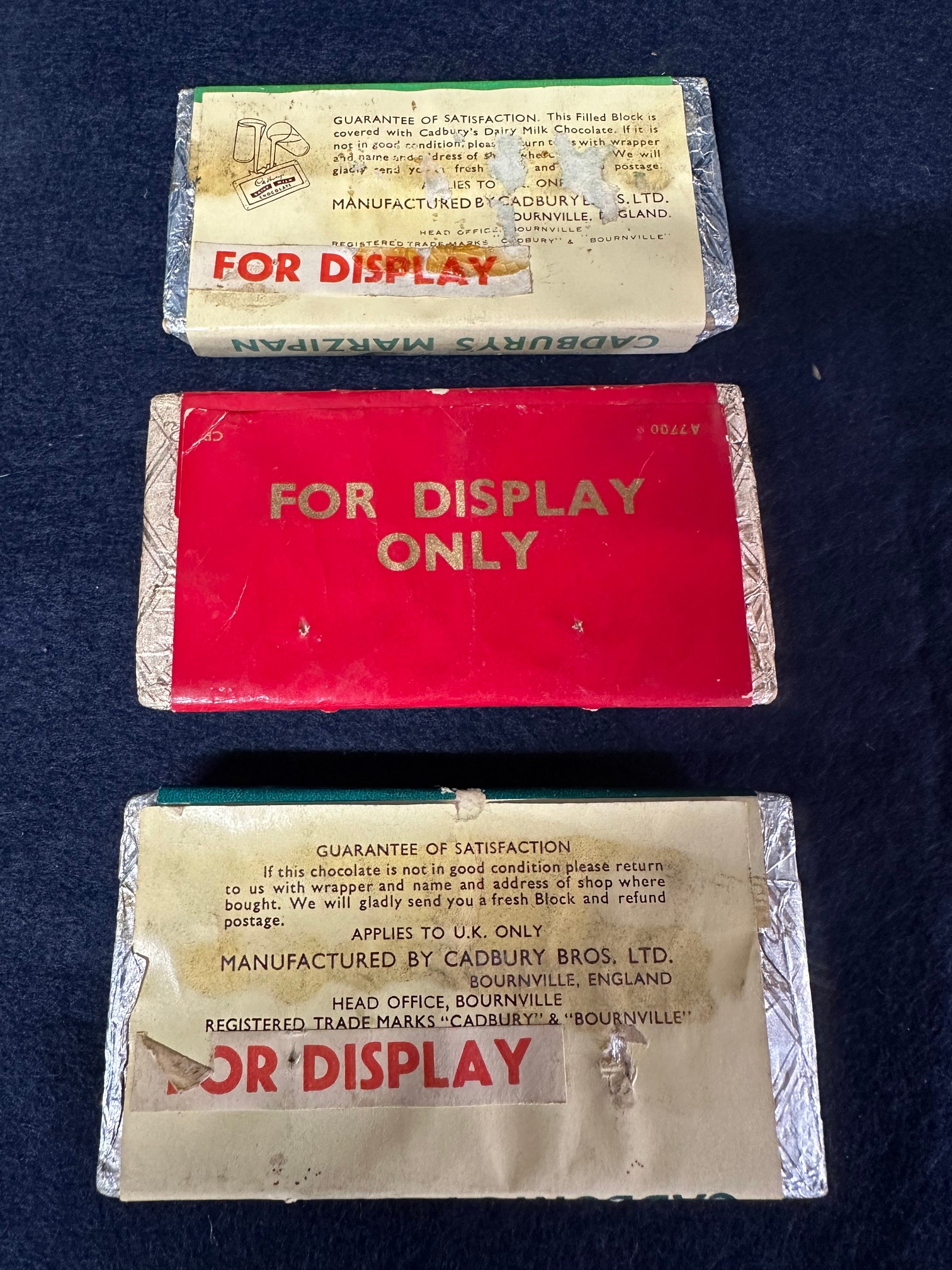 Three Cadbury's dummy chocolate bars: Bournville, Peppermint and Marzipan. - Image 2 of 2