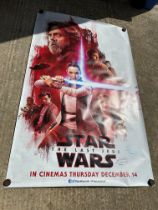 A large Star Wars The Last Jedi 2017 cinema poster, signed, 60 x 96"
