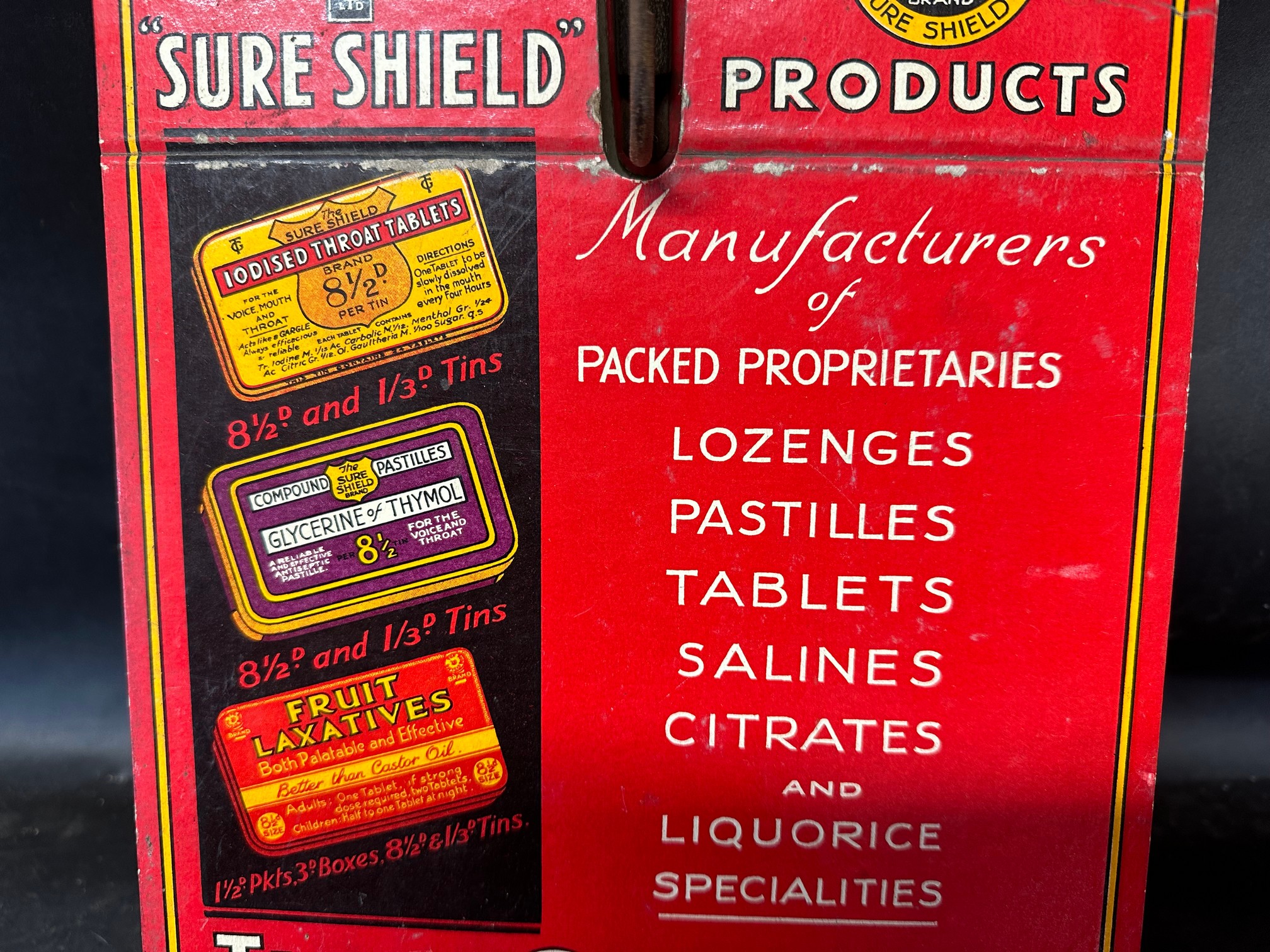 A "Sure Shield" Products hanging paper bag dispenser/showcard advertising lozenges... - Bild 4 aus 5