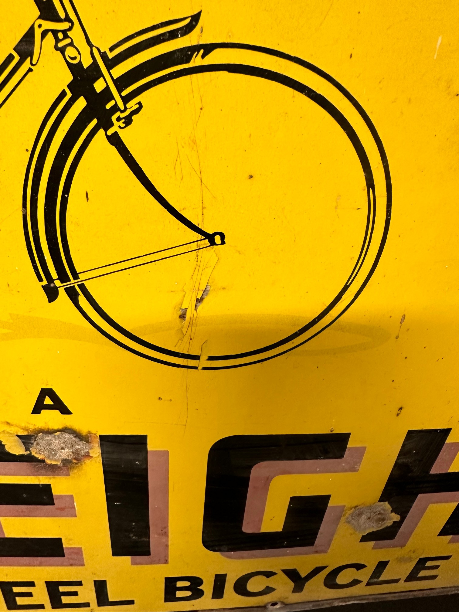 A Raleigh enamel advertising sign with illustration of bicycle, 'Ride a Raleigh the All-Steel - Image 6 of 6