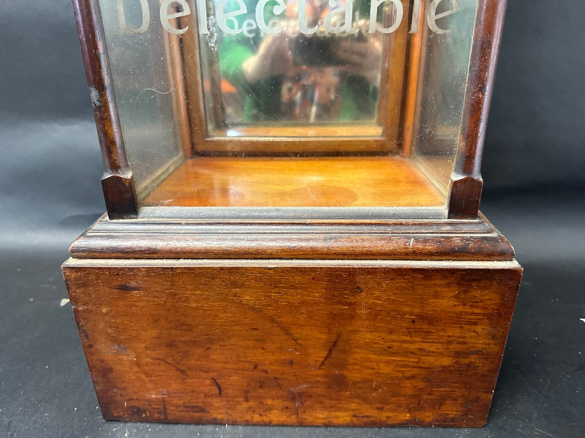 An Allen & Hanburys' Jujubes & Pastilles display cabinet with glass pediment and etched Voice, - Image 6 of 10