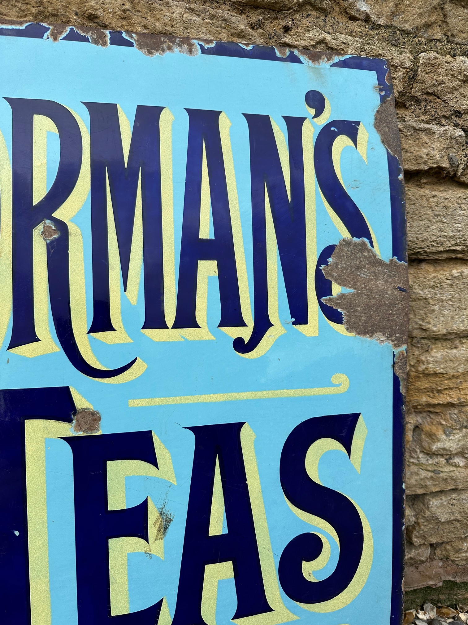 A Norman's Teas of Wellingboro' enamel advertising sign by Patent Enamel, 24 x 36 1/4". - Image 4 of 6