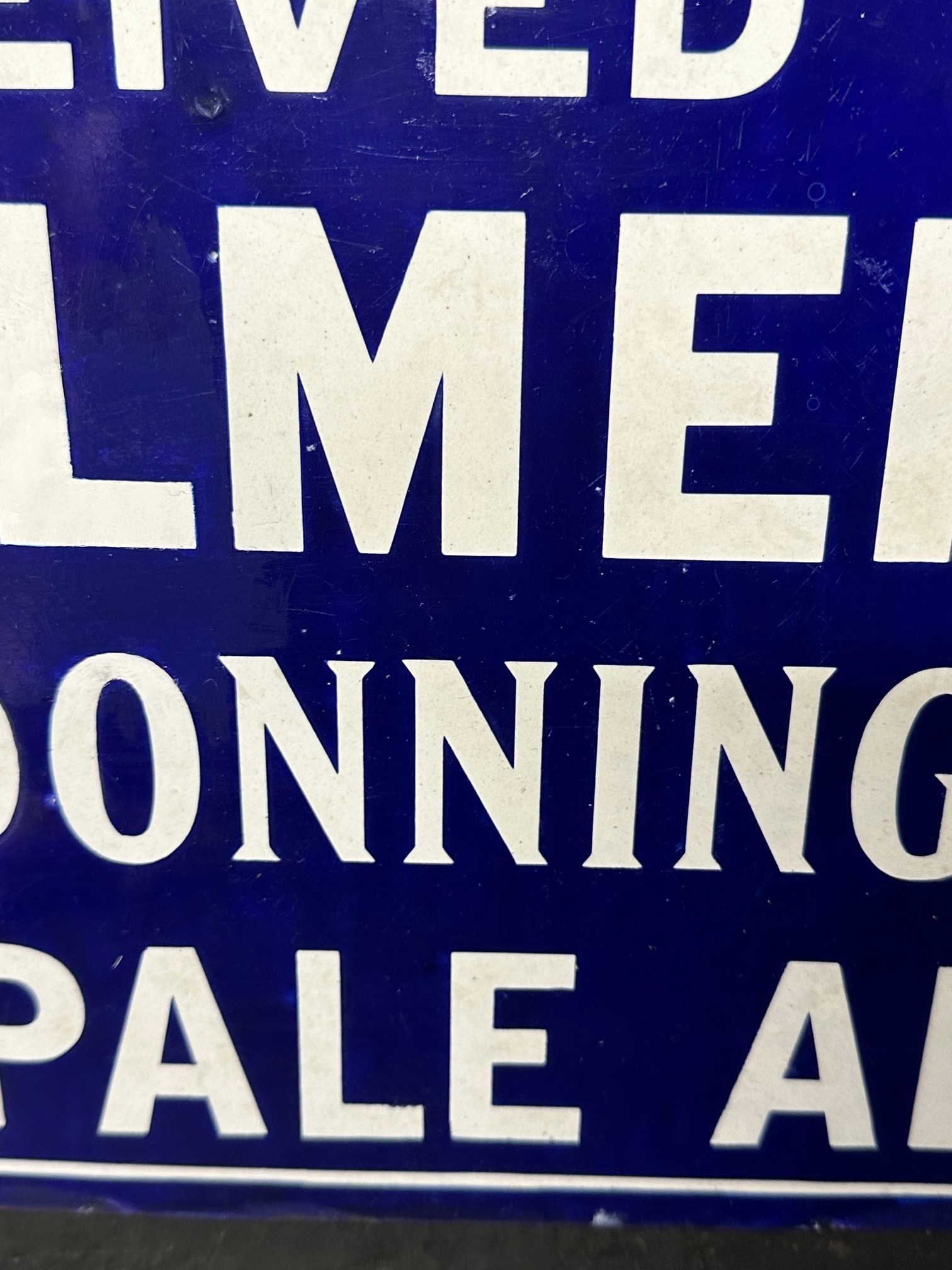 A Palmer's Donnington Pale Ales double sided enamel advertising sign with hanging flange, small - Image 5 of 14