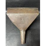 A large funnel, 10 1/2 x 7 x 12".