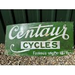 A Centaur Cycles enamel advertising sign, 50 1/4 x 23".