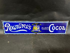 A Rowntree's Cocoa strip enamel advertising sign, 25 x 5 1/2", some professional restoration.