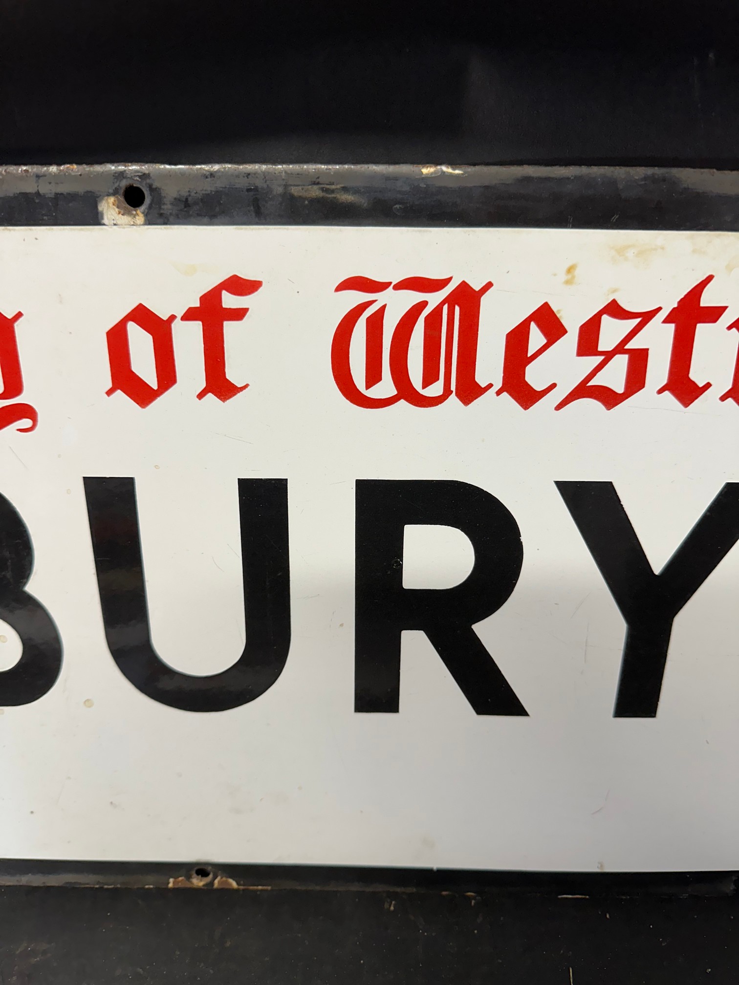 A City of Westminster enamel road sign for Ebury St. S.W.1, 30 x 12". - Bild 4 aus 5