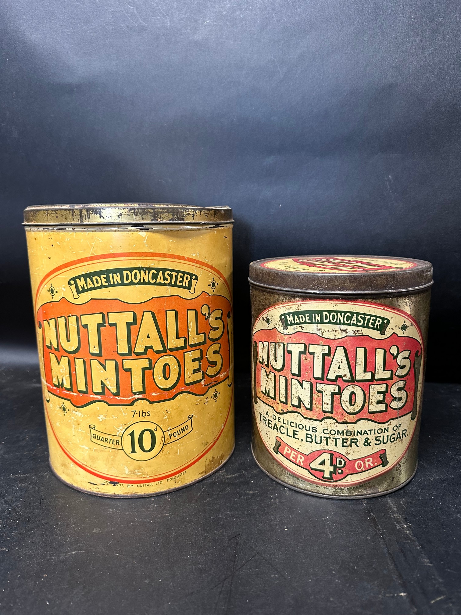 Two Nuttall's Mintoes of Doncaster tins.