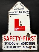 An enamel Motor Schools Association instructor wall sign, 7 High Street, Loughborough, 11 1/2 x 6