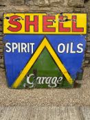 A Shell Spirit Oils Garage enamel advertising sign, 48 x 48