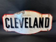 A Cleveland (petrols) double sided enamel advertising sign, 30 x 15