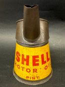 A Shell Motor Oil pint measure stamped GR264 48.