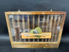 A Lumax Automobile Bulbs display case, wall hanging or tabletop dispensing, 22 x 16 1/2 x 3 1/2