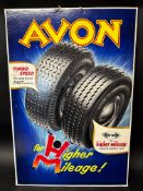 A large Avon (tyres) 'Higher Mileage' showcard, in very good condition, 20 1/4 x 29 3/4
