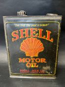 A Shell Motor Oil gallon can by Shell-Mex Ltd.