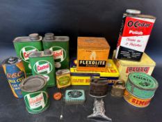 A collection of motoring items including an Esso padlock, a Rover car mascot and a quantity of