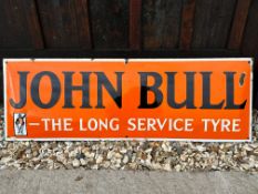 A John Bull (tyres) convex enamel advertising sign once owned by the Colyford Motor Museum, 36 x