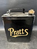 A Pratts two gallon can with correct cap, gold lettering, Valor 7'25.
