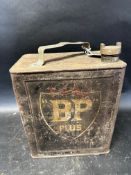 An original/untouched BP Plus two gallon can with BP cap, Valor 4'33.