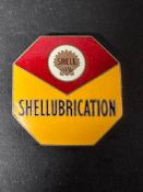 A Shell Shellubrication enamel cap badge by R Gaunt & Son London, 2 x 2