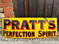 A Pratts Perfection Spirit enamel advertising sign by Bruton of Palmers Green, 51 x 18