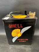 A Shell Aviation Spirit two gallon can with Shell cap, SM Co. London, 6'31.