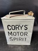A Cory's Motor Spirit two gallon can with correct cap, Valor 4'31.