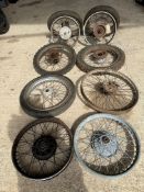 Ten used wheels, various makes.