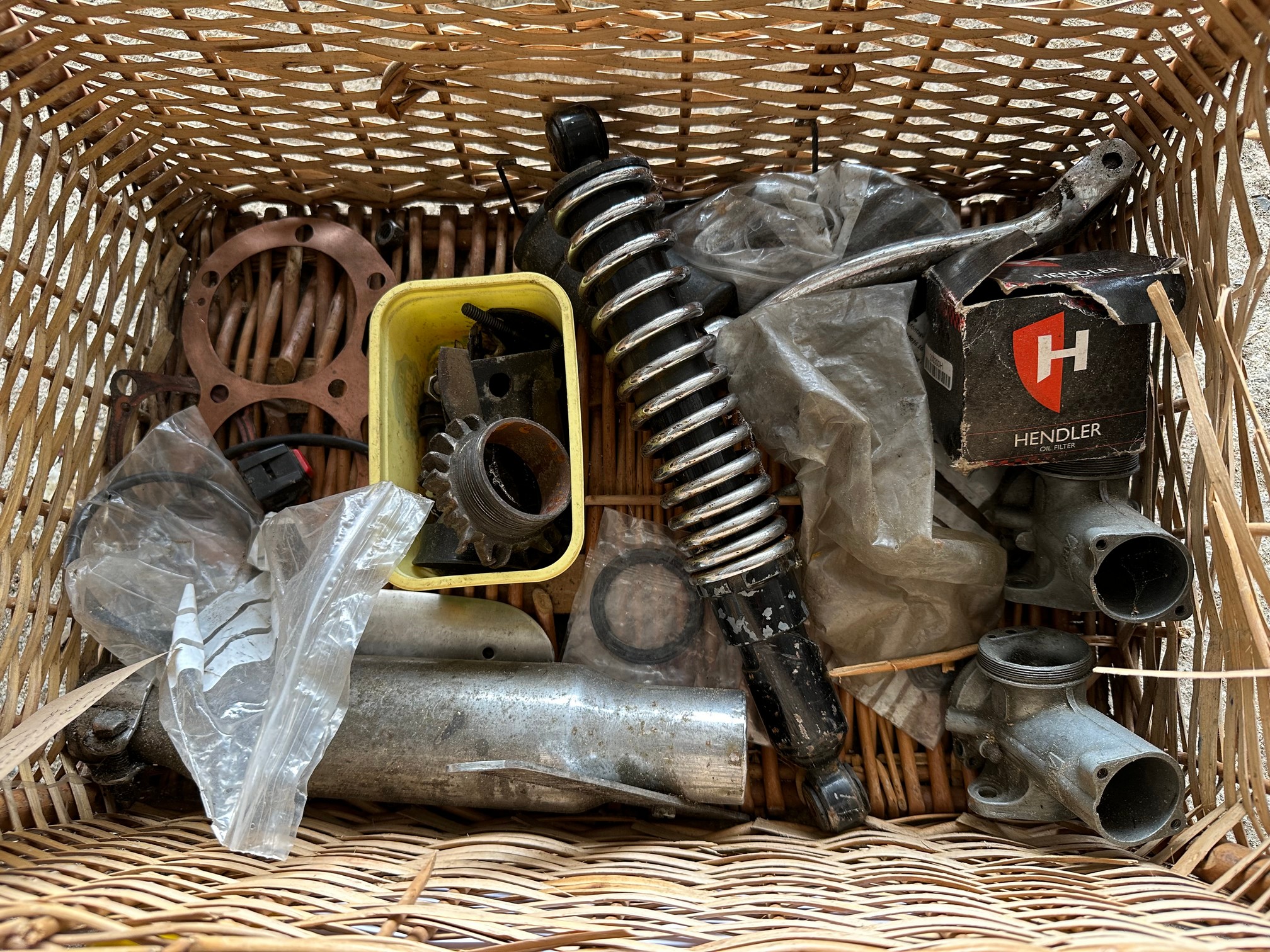 Two boxes of various motorcycle parts. - Image 3 of 3