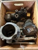 A box of JAP spare barrels, heads and con-rods.