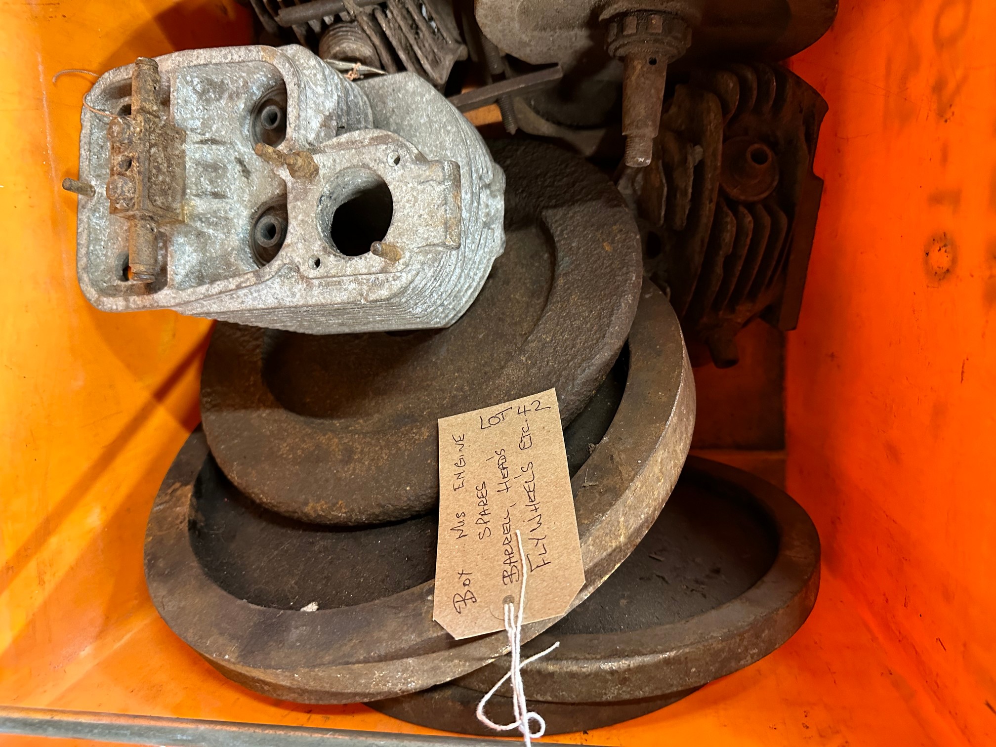 A quantity of miscellaneous engine spares including barrels, heads, heads, flywheels etc. (one - Image 2 of 3