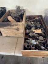 Two boxes of mixed carburettors.