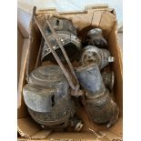 Two Powell & Hanmer acetylene lamps and a producer (one box).