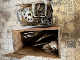 A quantity of sprockets and cogs (two boxes).