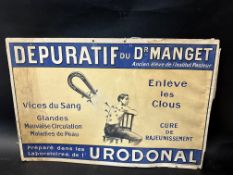 A Depuratif du Dr. Manget medical French advertising hanging showcard for Pasteur Institute, 25 x