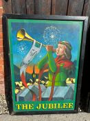 NIGEL SEARLE (of Searle and Son Signwriters) - a large hand painted pub sign for The Jubilee