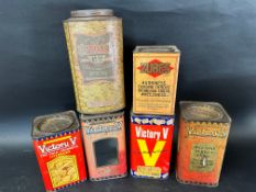 Six shop dispensing tins for cough sweets inc. Victory-V (x4), Zubes by F.W. Hampshire & Co. Ltd. of