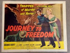 A 1957 film poster for Journey to Freedom starring Jacques Scott, a Stephen C. Apostolof Production,