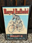 A Royal Enfield Bullet-3 advertising poster, framed and glazed, 24 x 36