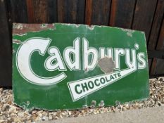 A Cadbury's Chocolate enamel advertising sign, 36 x 20