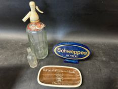 A selection of advertising pieces including a Jersey Pottery piece for National Provincial Bank of